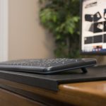 Edge protector desk mat with keyboard