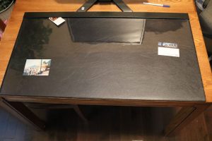 Clear plastic overlay desk mat